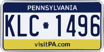 PA license plate KLC1496