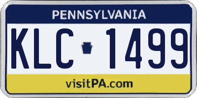 PA license plate KLC1499