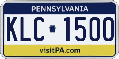 PA license plate KLC1500