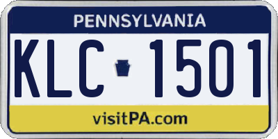 PA license plate KLC1501