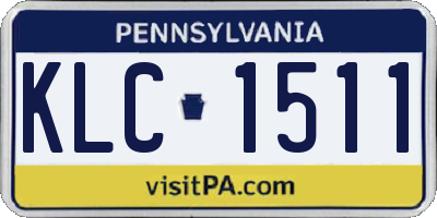 PA license plate KLC1511