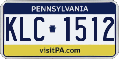 PA license plate KLC1512