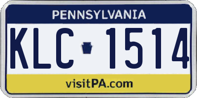 PA license plate KLC1514
