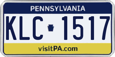 PA license plate KLC1517