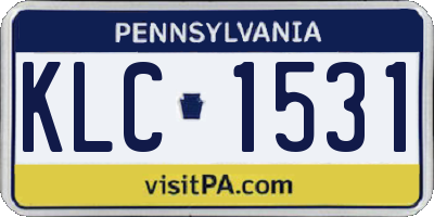 PA license plate KLC1531
