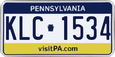 PA license plate KLC1534