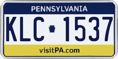 PA license plate KLC1537