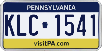 PA license plate KLC1541