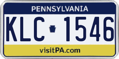 PA license plate KLC1546