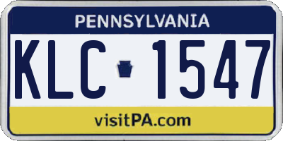 PA license plate KLC1547