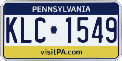 PA license plate KLC1549