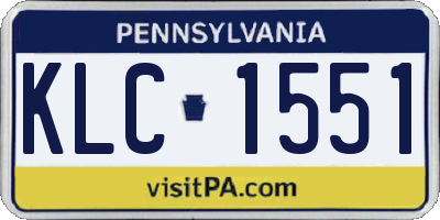 PA license plate KLC1551