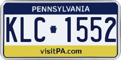 PA license plate KLC1552