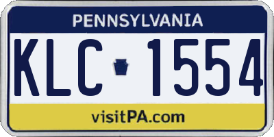 PA license plate KLC1554