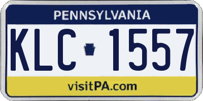 PA license plate KLC1557