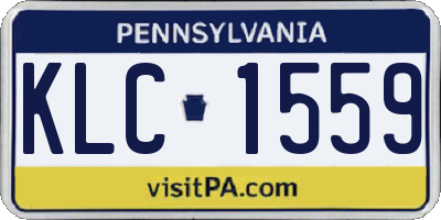 PA license plate KLC1559