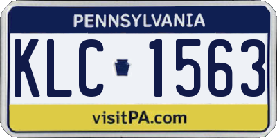 PA license plate KLC1563