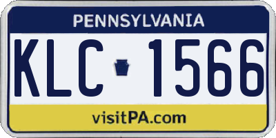PA license plate KLC1566