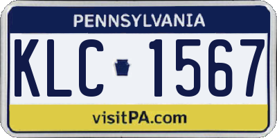 PA license plate KLC1567