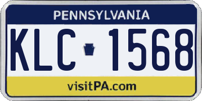PA license plate KLC1568