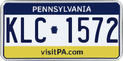 PA license plate KLC1572