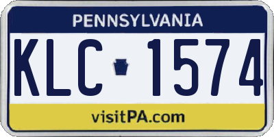 PA license plate KLC1574