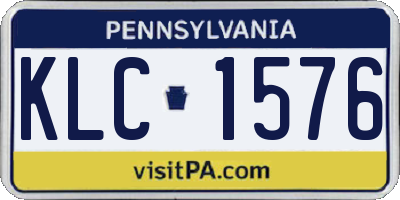 PA license plate KLC1576