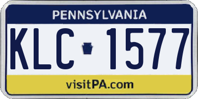 PA license plate KLC1577