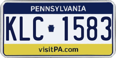 PA license plate KLC1583