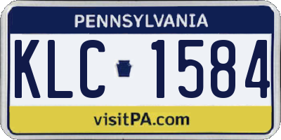 PA license plate KLC1584
