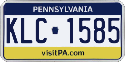 PA license plate KLC1585