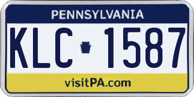 PA license plate KLC1587