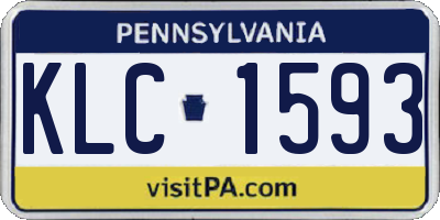 PA license plate KLC1593