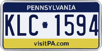 PA license plate KLC1594