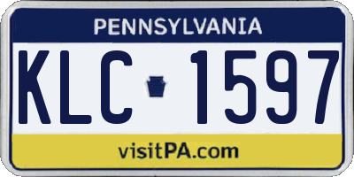 PA license plate KLC1597