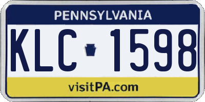 PA license plate KLC1598