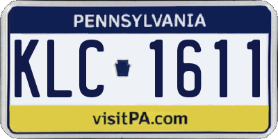 PA license plate KLC1611