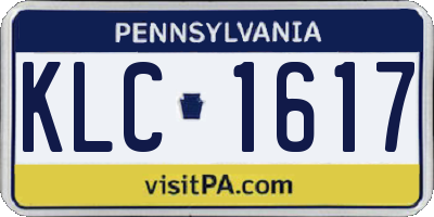 PA license plate KLC1617