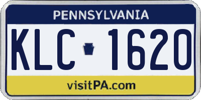 PA license plate KLC1620
