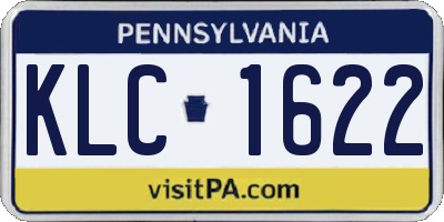PA license plate KLC1622