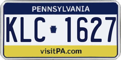 PA license plate KLC1627