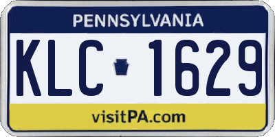 PA license plate KLC1629