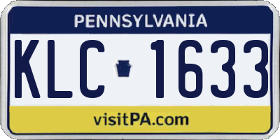 PA license plate KLC1633