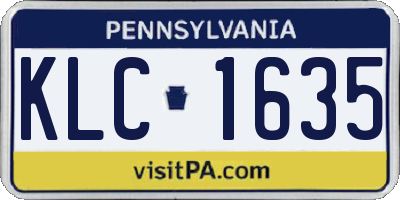 PA license plate KLC1635