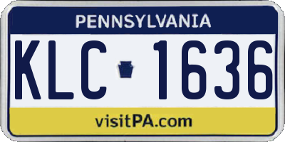 PA license plate KLC1636