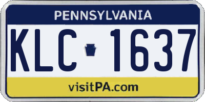 PA license plate KLC1637