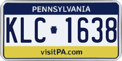 PA license plate KLC1638