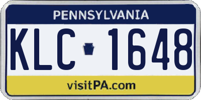 PA license plate KLC1648