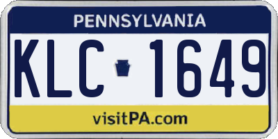 PA license plate KLC1649