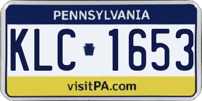 PA license plate KLC1653